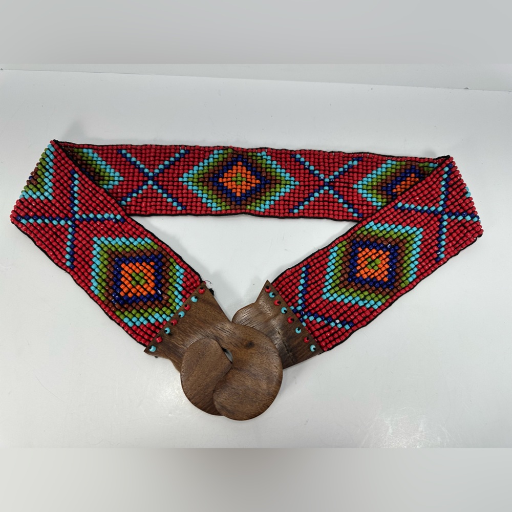 NEW - Southwest Style Hand Beaded Stretch Belt.